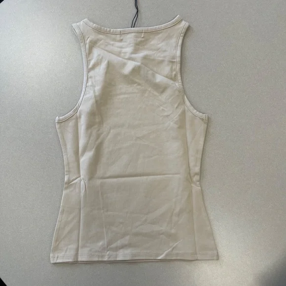 WeWoreWhat Beige Ribbed Crewneck Tank - Small - NWT - Picture 2 of 5